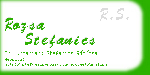 rozsa stefanics business card